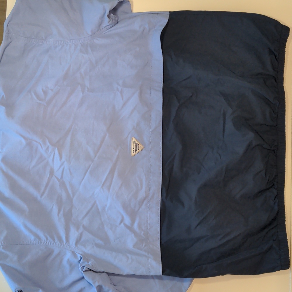 Columbia PFG Tamiami Hoodie large navy purple used like new sun protection UPF - Picture 5 of 7